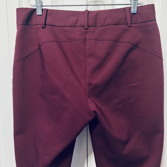 Chaus New York-Women's Size 8 Stretch Burgundy/Gold Ankle Pants-Casual-Comfy - Picture 7 of 15